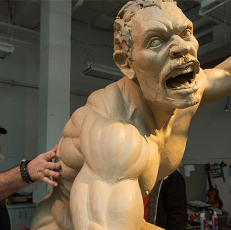 Scott Beaty sculpts "the Producer."