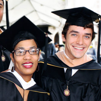 Fontbonne students in caps and gowns