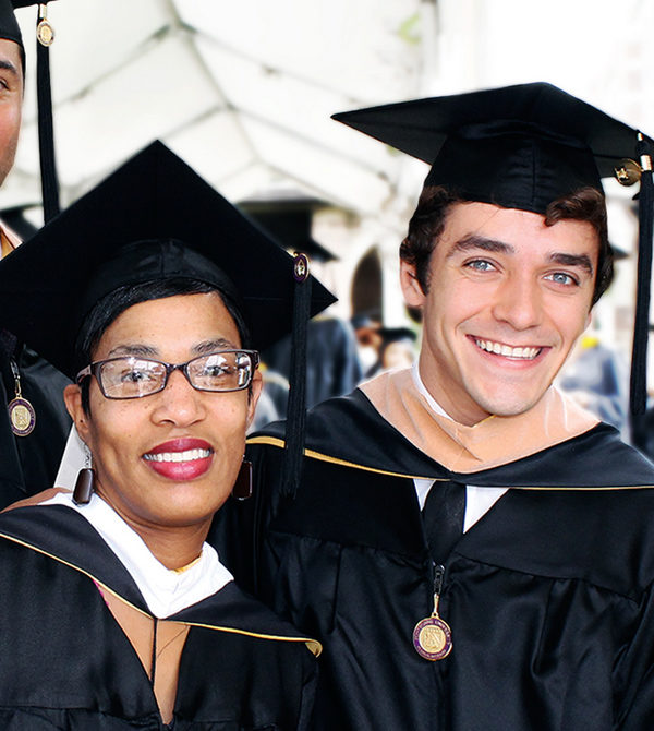 Fontbonne students in caps and gowns