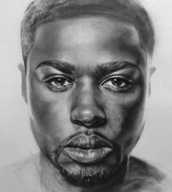 Sketch of a young man, by student Abrar Hamoh.