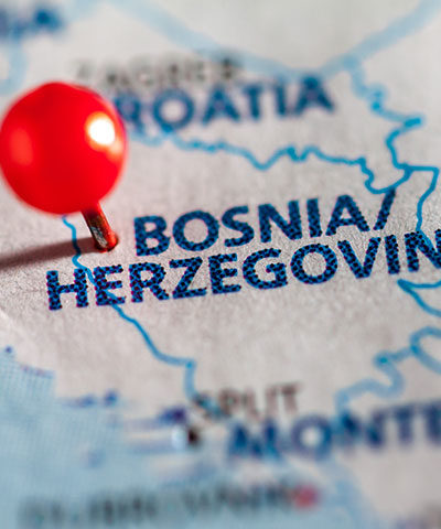 Map of Bosnia.
