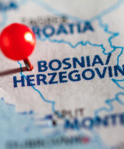 Map of Bosnia.