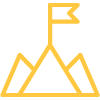 Mountain icon resembling mission.