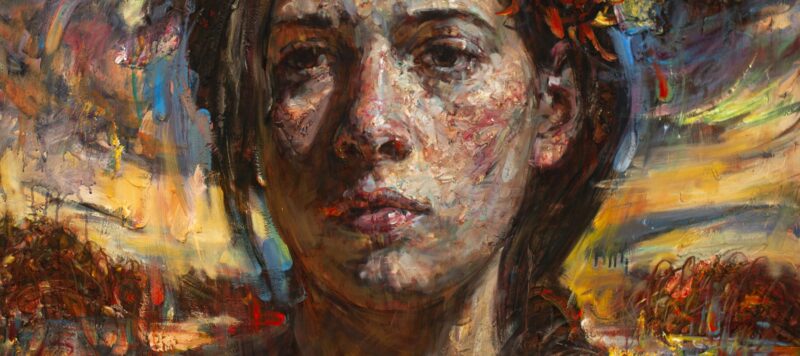 painted impressionist portrait of woman