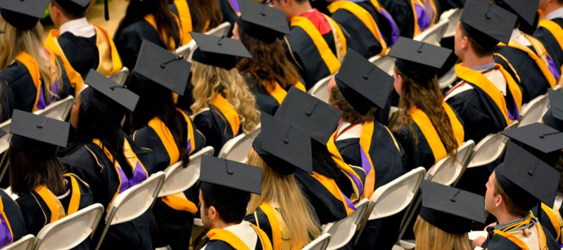 Students at graduation