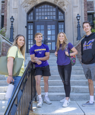 Students on steps