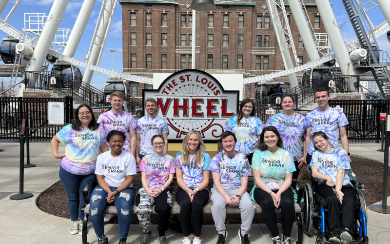 students at Ferris wheel